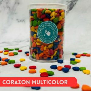 GRANA CORAZON MULTICOLOR FRASCO X80GR.