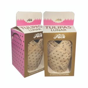 TULIPA BEIGE LUNARES DORADOS NR 16 X25UND
