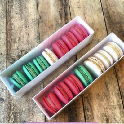 CAJA MACARONS BLANCA  20X5X5 X10UN.