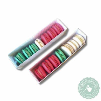 CAJA MACARONS BLANCA  20X5X5 X10UN.