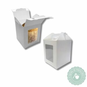 CAJA PARA PAN DULCE BLANCA 1/2 KG 14X14X17 10UN.