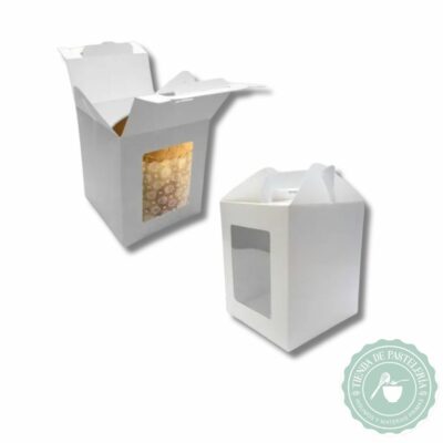 CAJA PARA PAN DULCE BLANCA 1/2 KG 14X14X17 10UN.