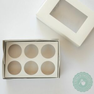 CAJA PARA 6 CUPCAKE, MUFINS, SHOTS (10 UNID)