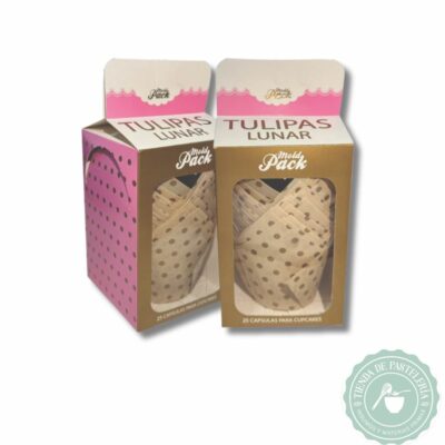TULIPA BEIGE LUNARES DORADOS NR 16 X25UND