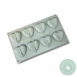 MOLDE DE SILICONA X8 CORAZONES DIAMANTE