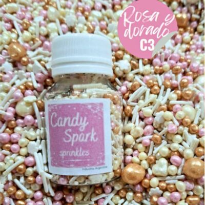 CANDY SPARK C3 ROSA Y DORADO